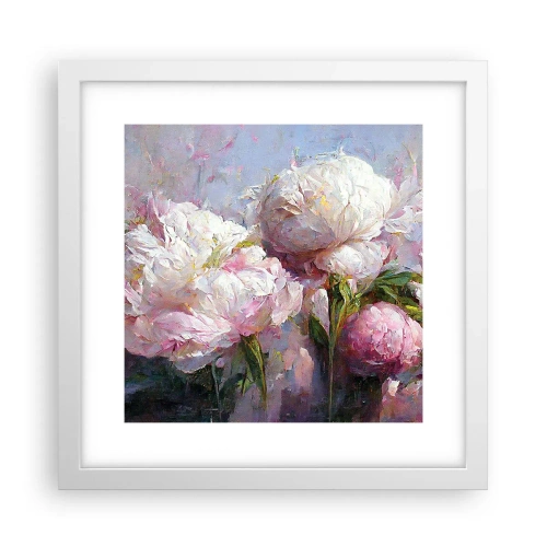Plagát v bielom ráme - Kytica prekypujúca životom - 30x30 cm
