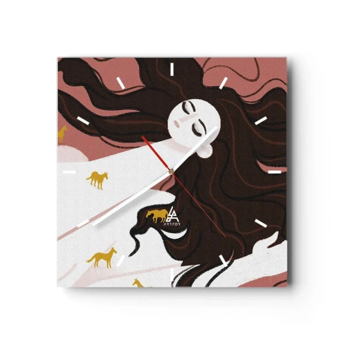 Nástenné hodiny - Sen o zlatom koni - 30x30 cm