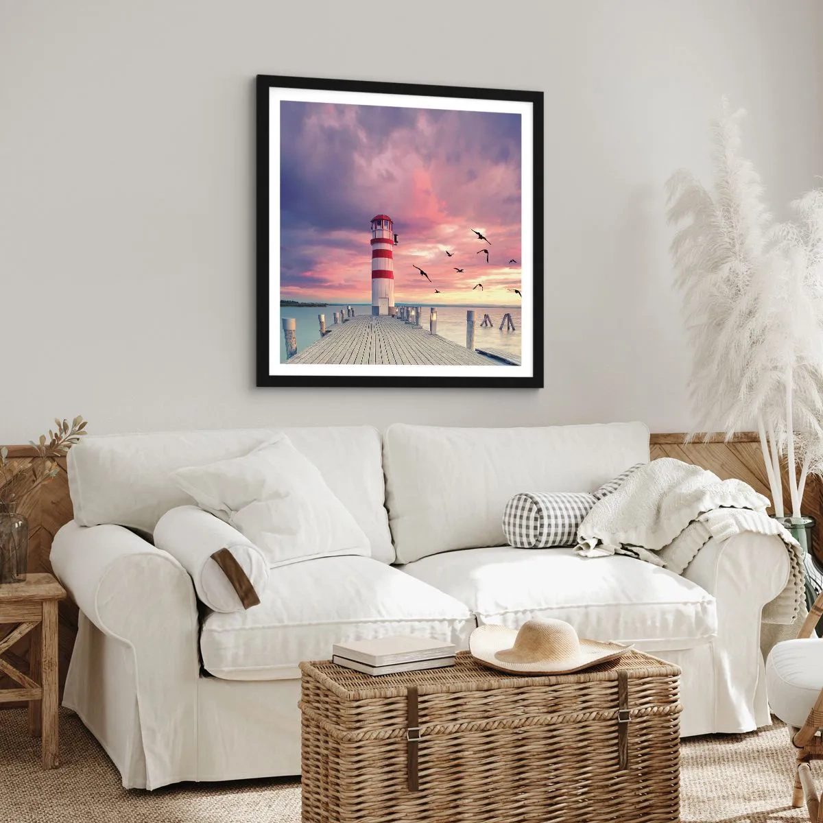 Plagát v čiernom ráme - Čas ísť do prístavu - 60x60 cm