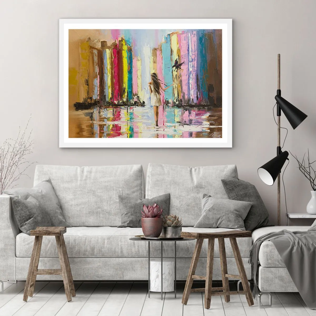 Plagát v bielom ráme - Poď so mnou - 100x70 cm