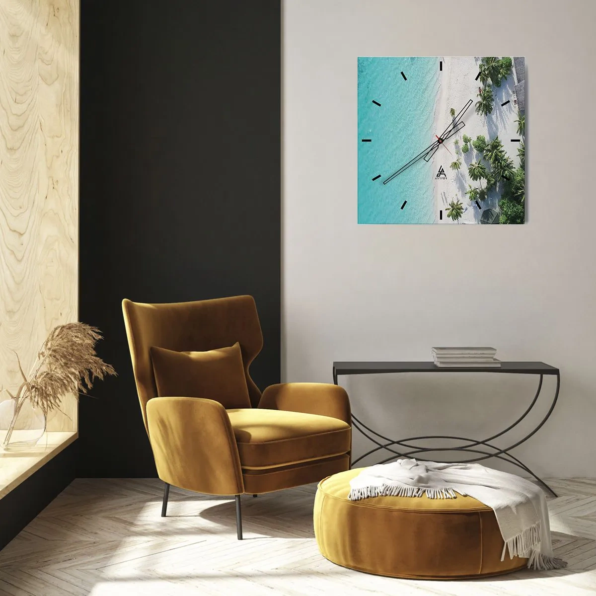 Nástenné hodiny - Dovolenka v raji - 40x40 cm