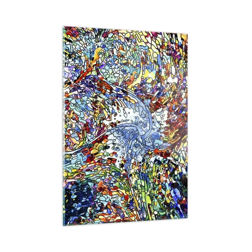 Obraz na skle - Vitráž s kvapkami - 50x70 cm