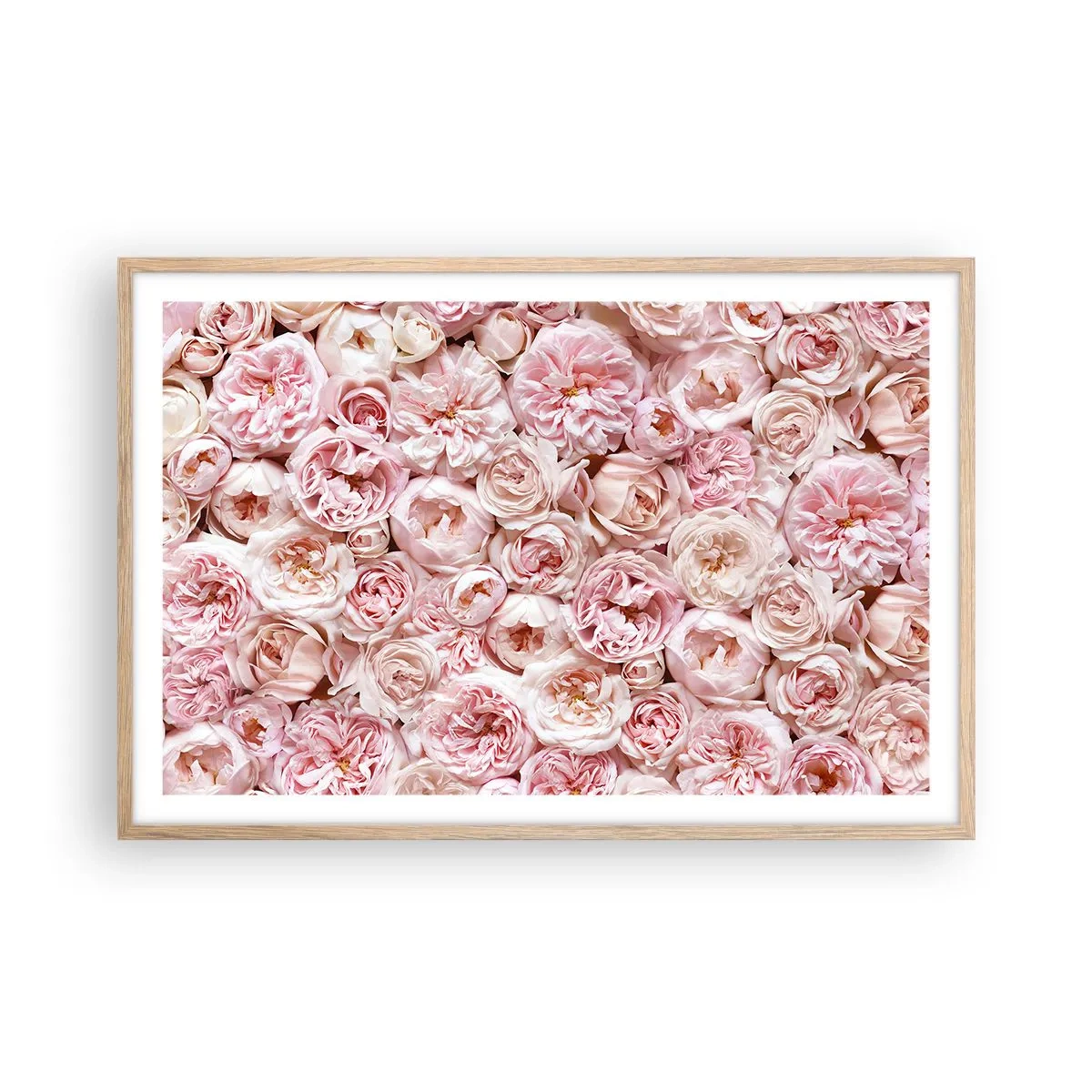 Plagát v ráme zo svetlého duba - Vydláždená ružami - 91x61 cm