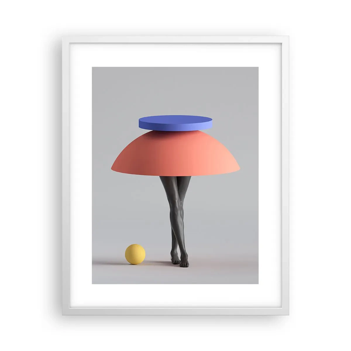 Plagát v bielom ráme - Surrealistická kompozícia - 40x50 cm