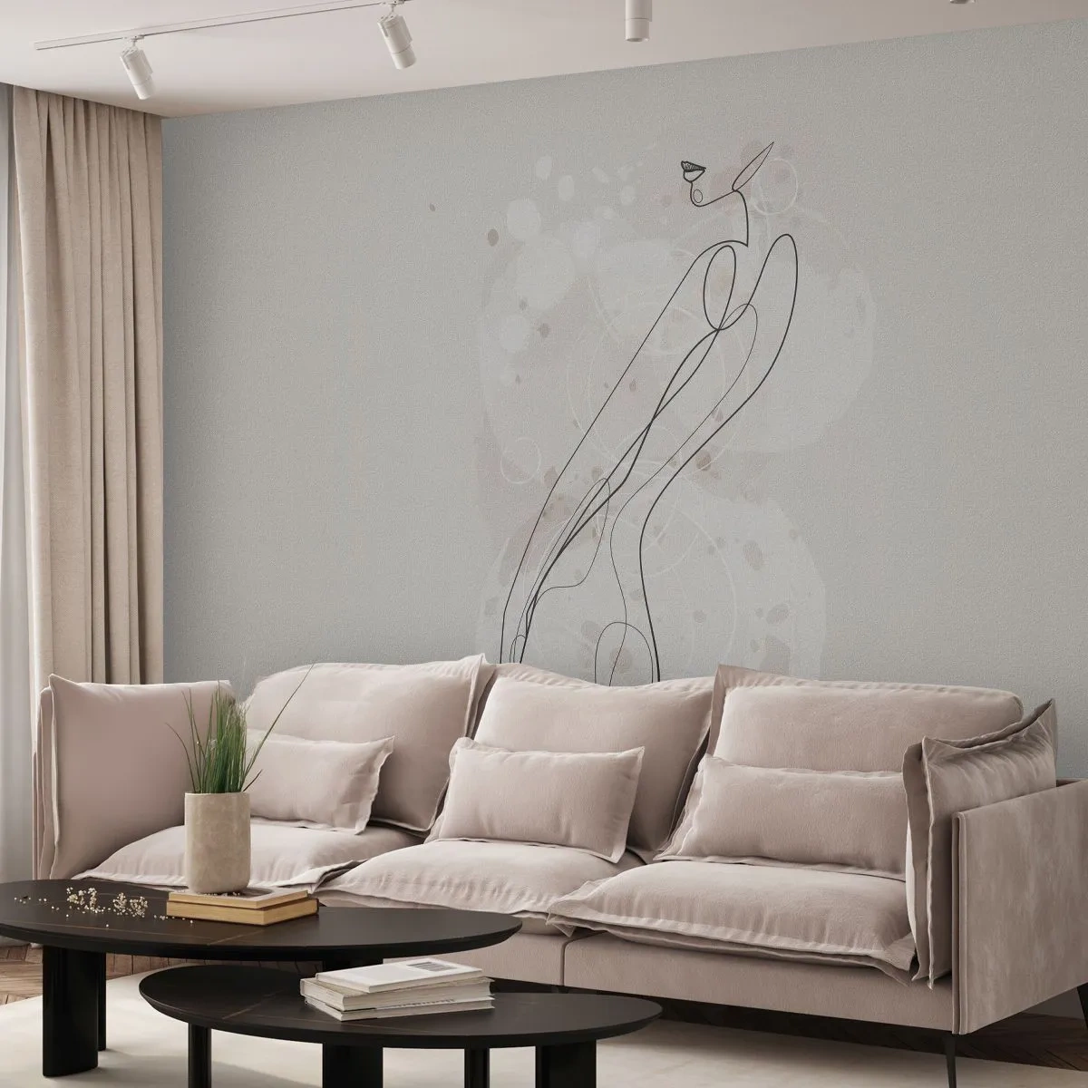 Fototapeta Premium Canvas - Zablúdiť pohľadom - Grafika, Čiarové umenie, ženy - 400x280 cm