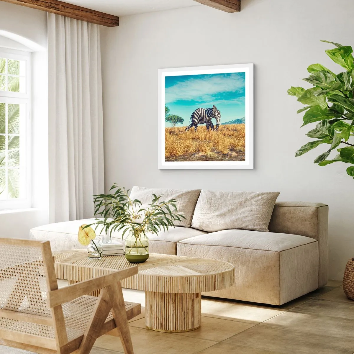 Plagát v bielom ráme - Šedá už nie je v móde - 50x50 cm