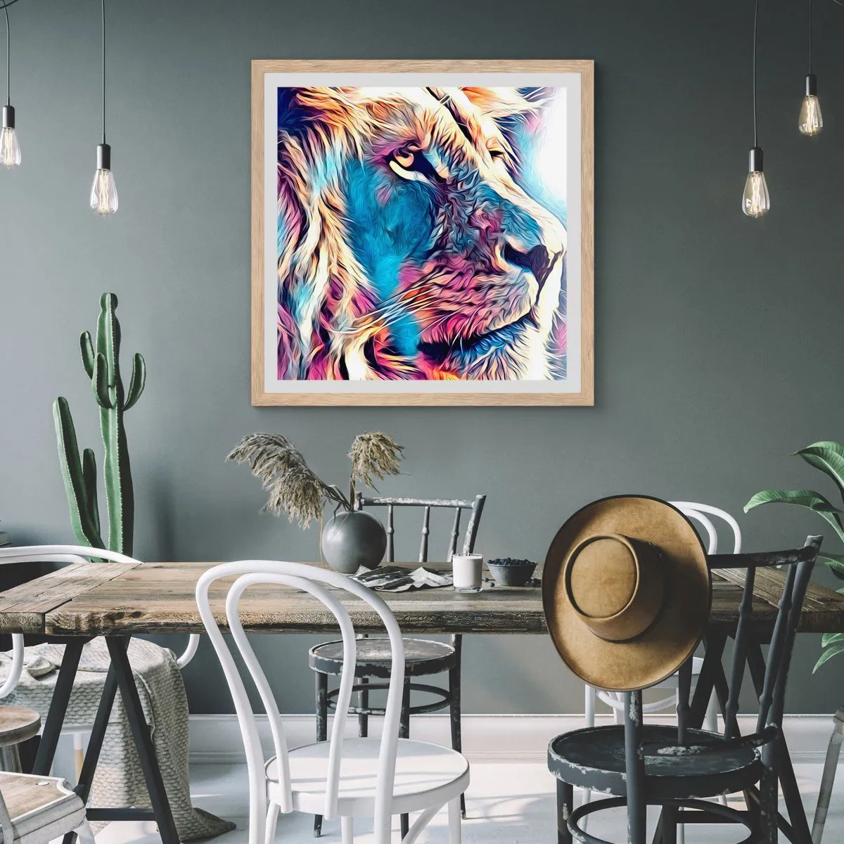 Plagát v ráme zo svetlého duba - Múdrosť prírody - 50x50 cm