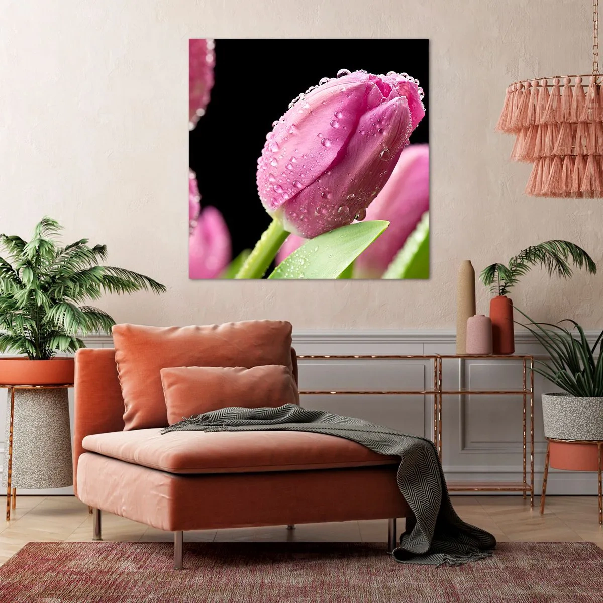 Obraz na plátne - Ľaliový sen v rose - 70x70 cm
