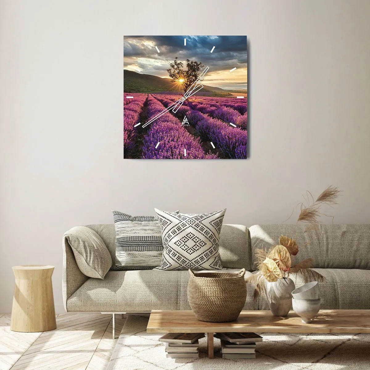 Nástenné hodiny - Aróma vo fialovej - 40x40 cm