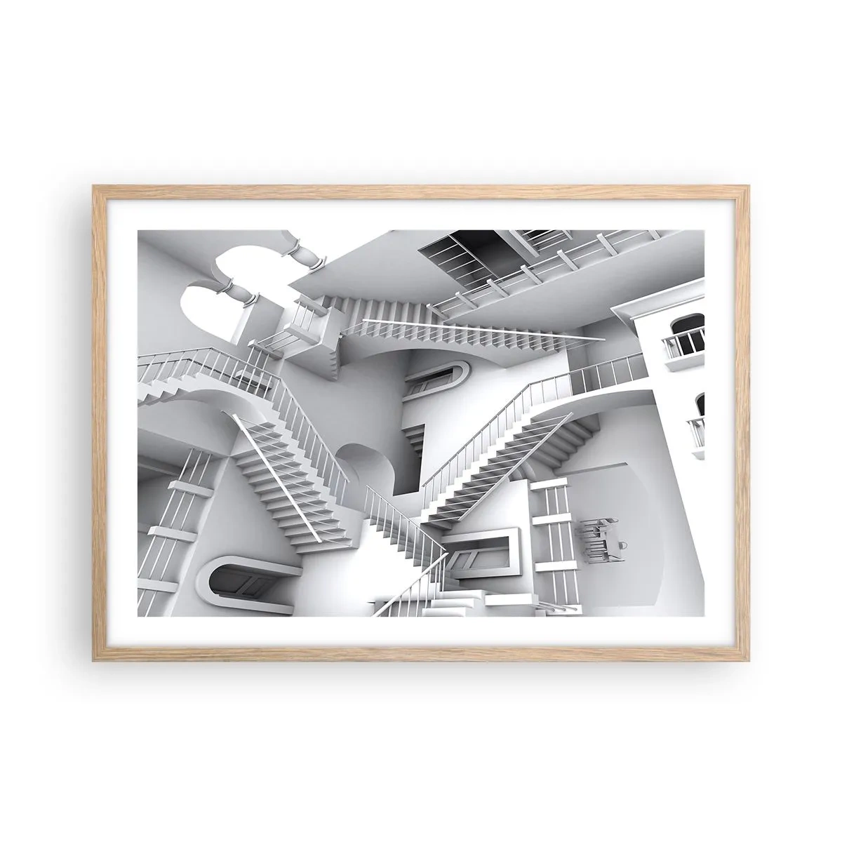 Plagát v ráme zo svetlého duba - Paradoxy prostoru - 70x50 cm