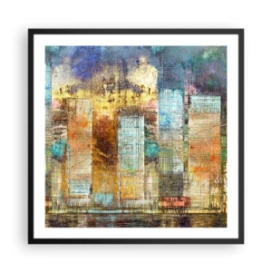 Plagát v čiernom ráme - Slnečná metropola - 60x60 cm