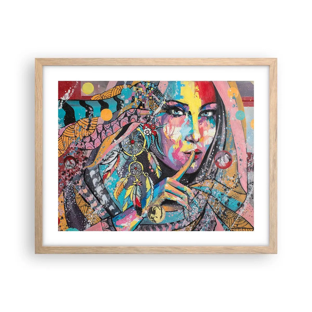 Plagát v ráme zo svetlého duba - Mlč, než pochopíš - 50x40 cm