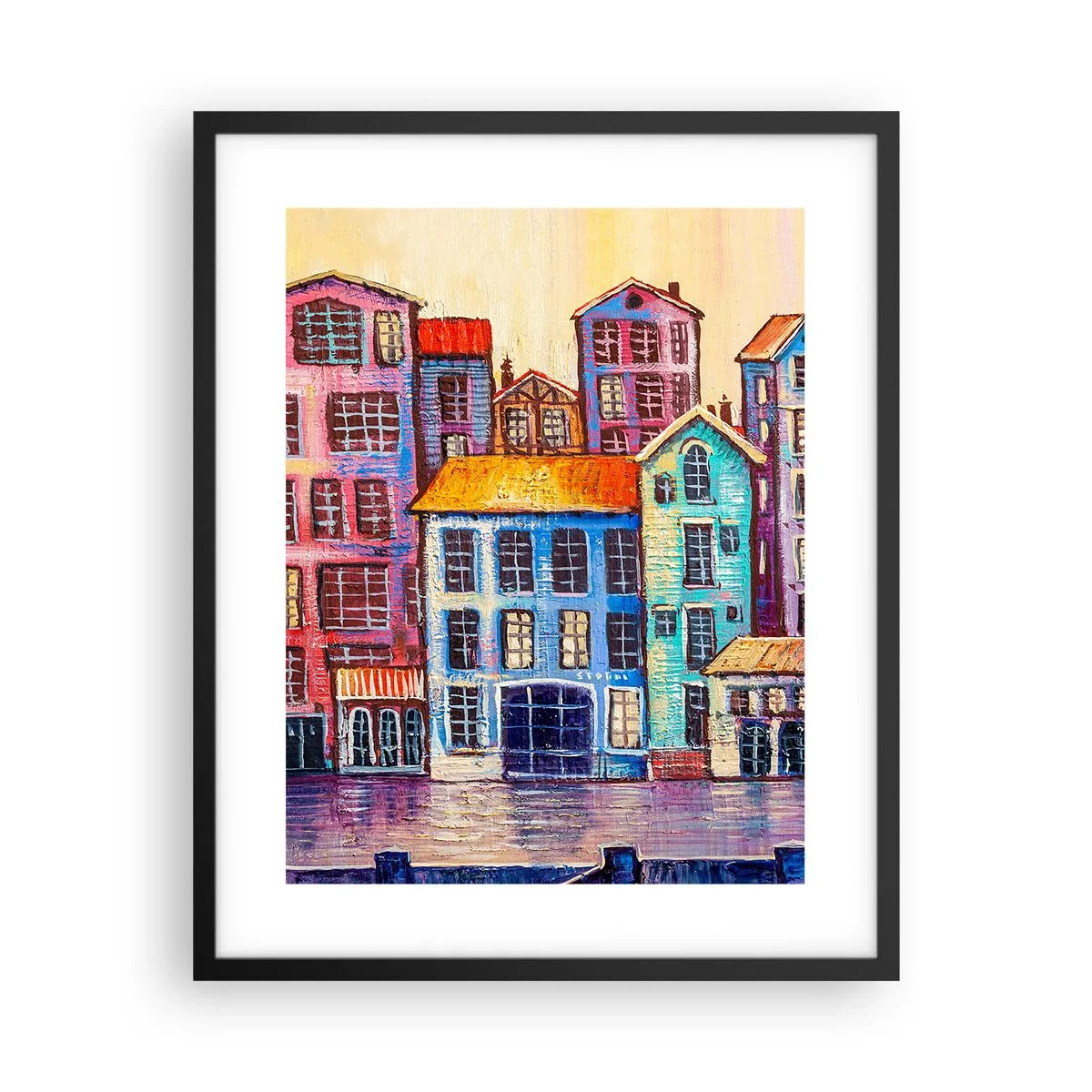 Plagát v čiernom ráme - Mesto ako z rozprávky - 40x50 cm