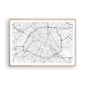 Plagát v ráme zo svetlého duba - Kvet Paríža - 100x70 cm