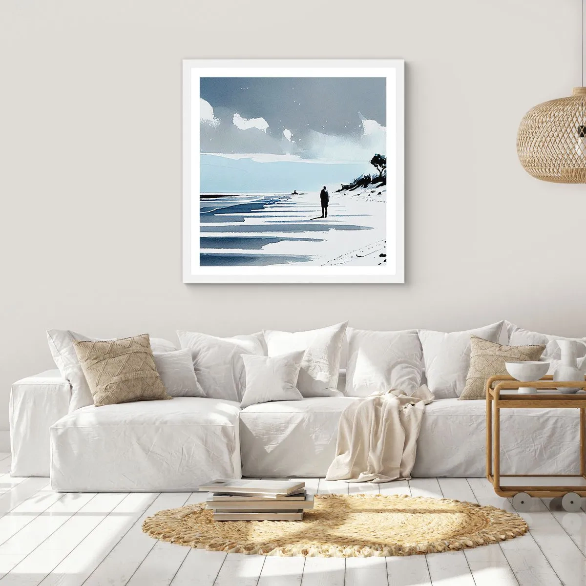Plagát v bielom ráme - O samote - 60x60 cm