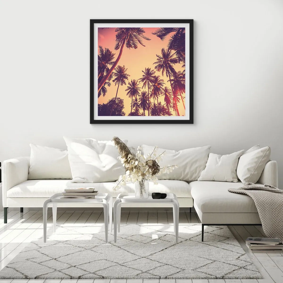 Plagát v čiernom ráme - Tropická variácia - 60x60 cm