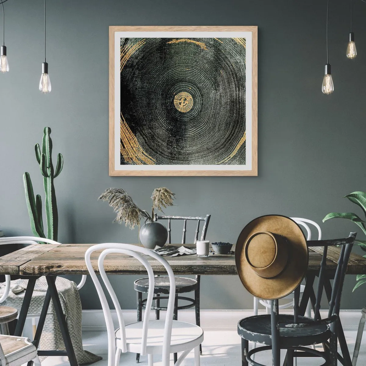 Plagát v ráme zo svetlého duba - Zmena a trvanie - 60x60 cm