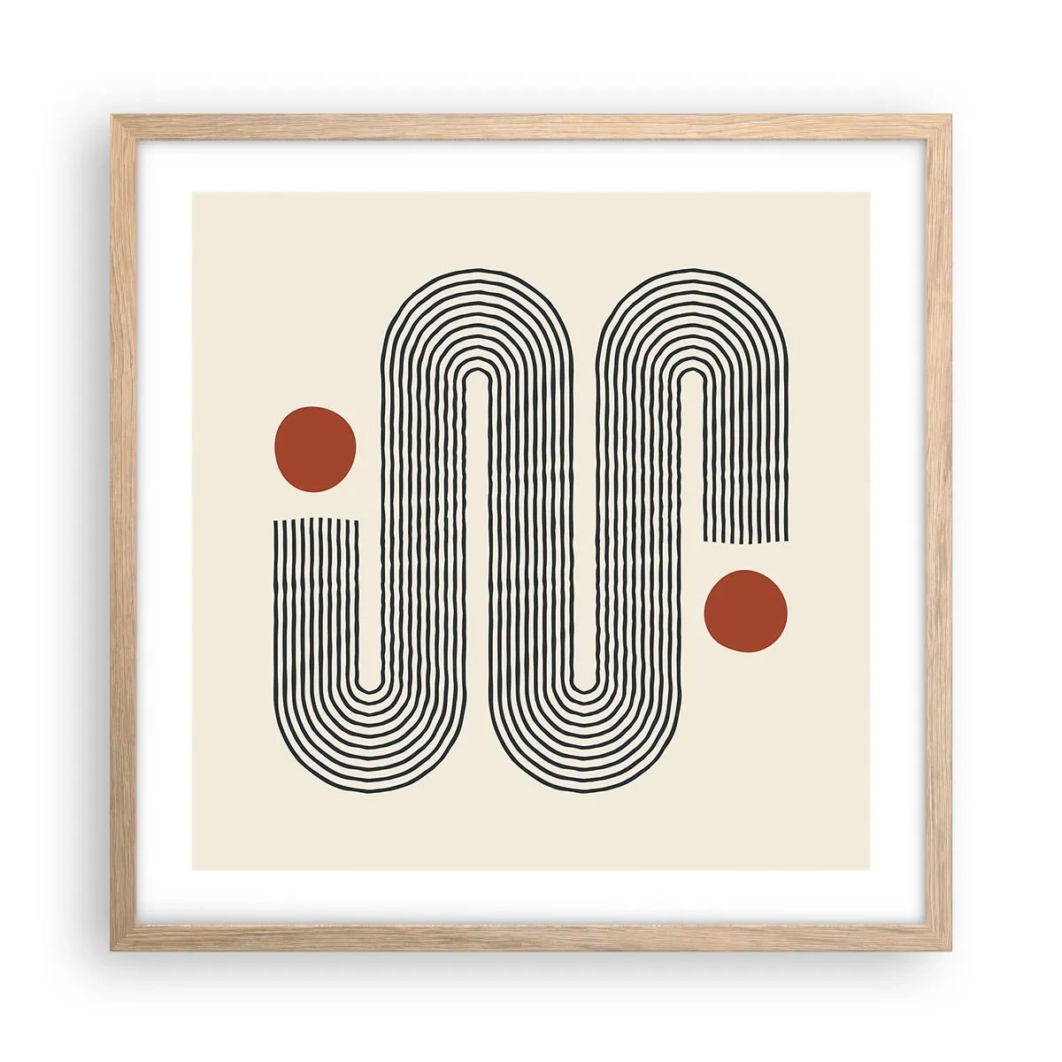 Plagát v ráme zo svetlého duba - Od začiatku do konca - 50x50 cm