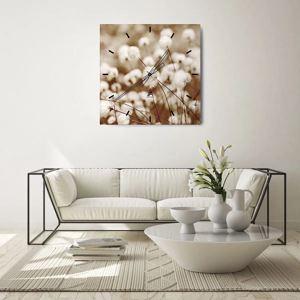 Nástenné hodiny - Chlpatý lán - 30x30 cm