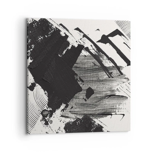 Obraz na plátne - Abstrakcia – expresia čiernej - 70x70 cm