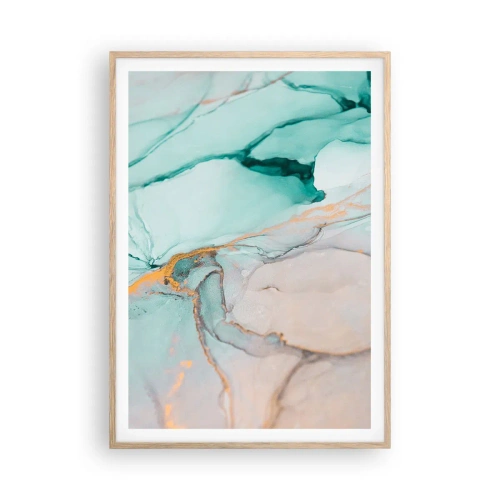 Plagát v ráme zo svetlého duba - Tanec tvarov a farieb - 70x100 cm