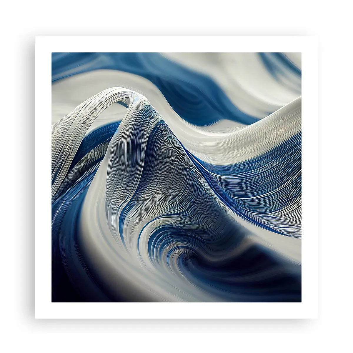 Plagát - Plynulosť modrej a bielej - 60x60 cm