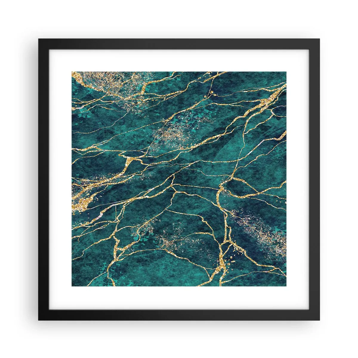 Plagát v čiernom ráme - Zlatá žila - 40x40 cm