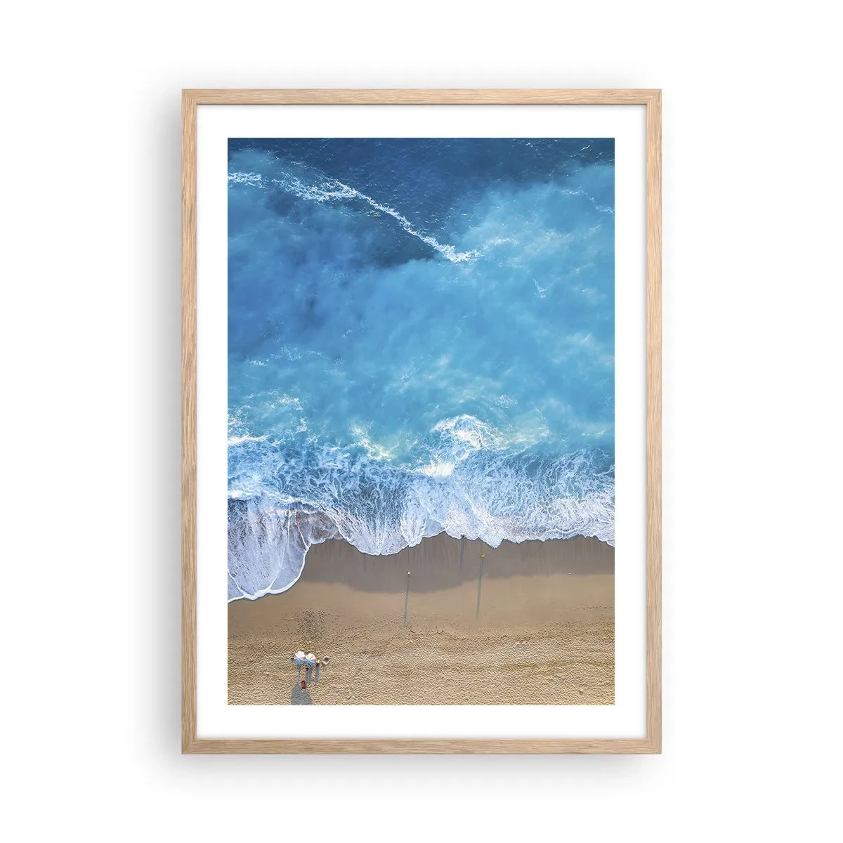 Plagát v ráme zo svetlého duba - Sila modrej - 50x70 cm