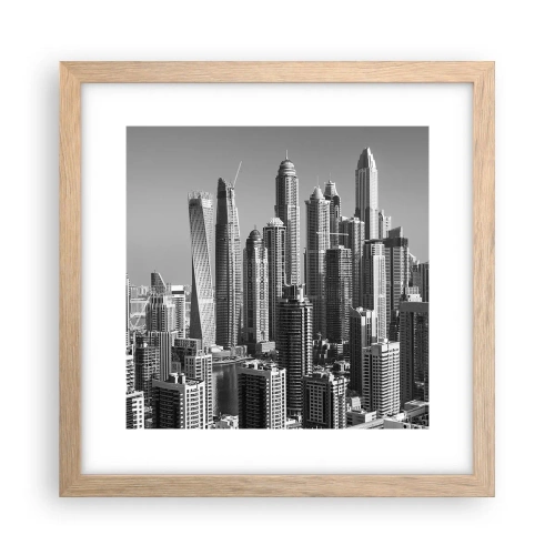 Plagát v ráme zo svetlého duba - Mesto nad púšťou - 30x30 cm