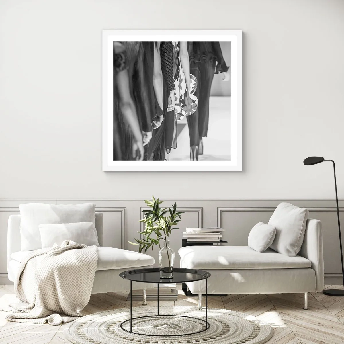 Plagát v bielom ráme - Štýlový sprievod - 60x60 cm