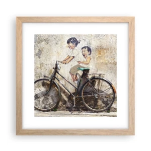 Plagát v ráme zo svetlého duba - Pravda alebo klam? - 30x30 cm