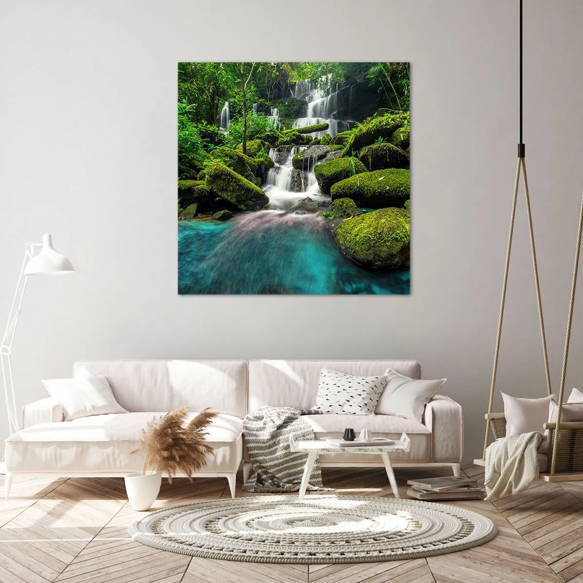 Obraz na plátne - Tyrkys, zafíry a tekuté striebro - 40x40 cm