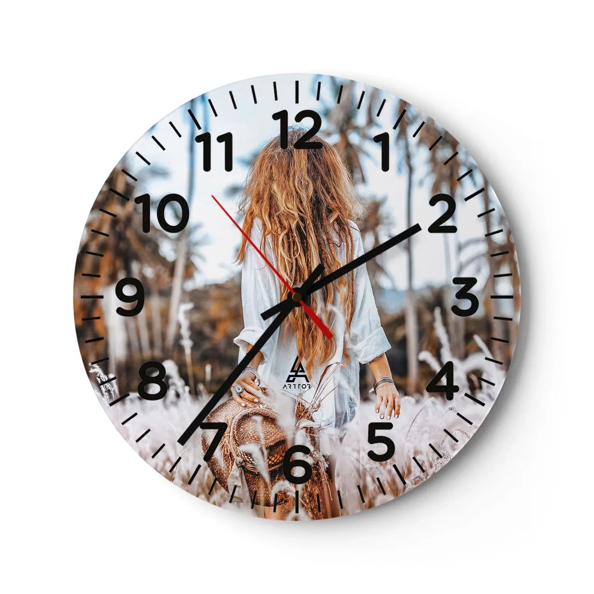 Nástenné hodiny - Zrodená z trávnej páperie - 30x30 cm