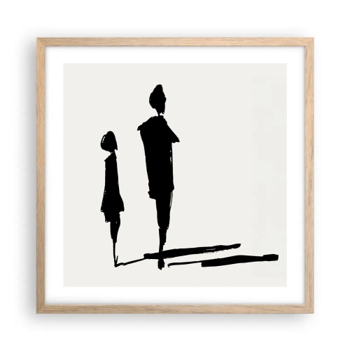 Plagát v ráme zo svetlého duba - Určite spolu? - 50x50 cm