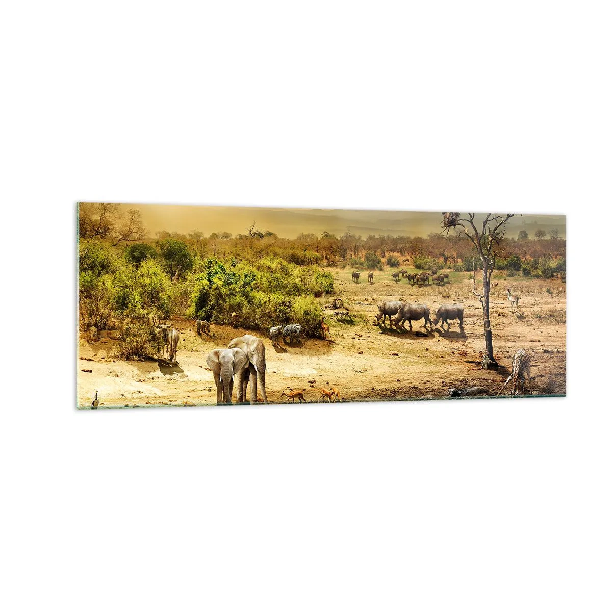 Obraz na skle - „Z raja opäť pramenila rieka…“ - 140x50 cm