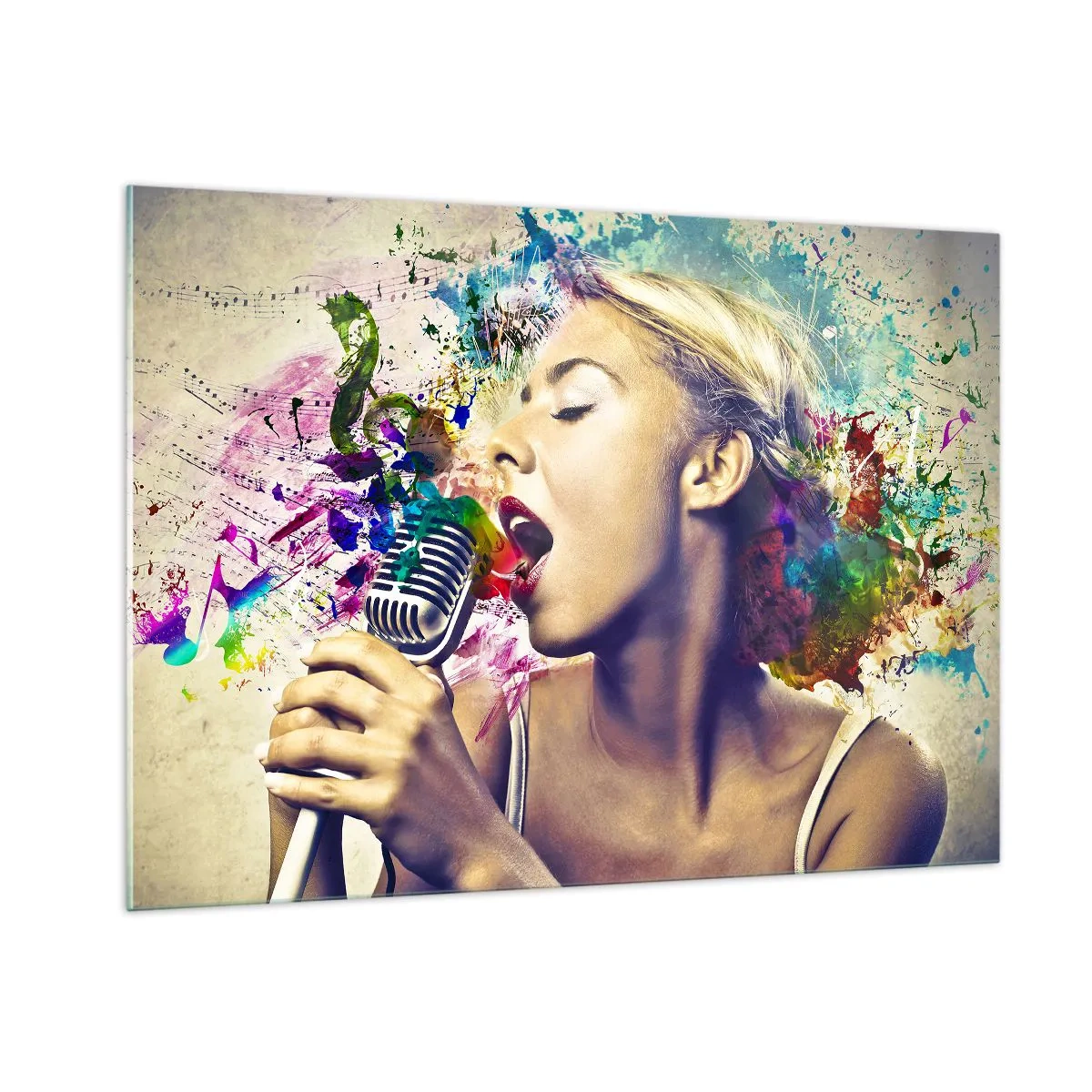 Obraz na skle - Pomaľovať hlasom svet - 100x70 cm