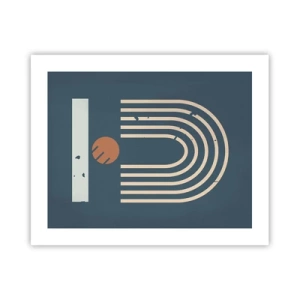 Plagát - Geometria v námorníckej modrej - 50x40 cm