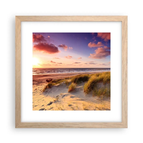 Plagát v ráme zo svetlého duba - Už letom vonia vzduch - 30x30 cm