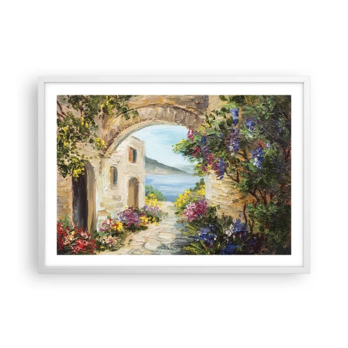 Plagát v bielom ráme - Pôvab pobrežnej krajiny - 70x50 cm