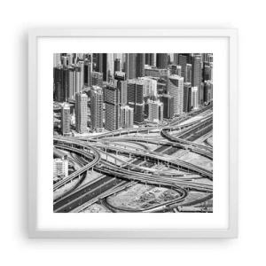 Plagát v bielom ráme - Dubaj – neskutočné mesto - 40x40 cm