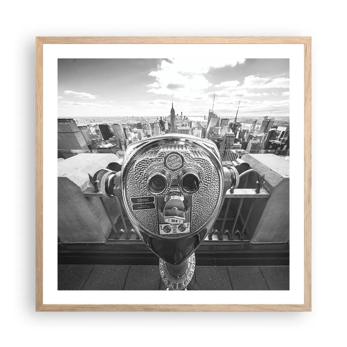 Plagát v ráme zo svetlého duba - Mesto nad mestami - 60x60 cm