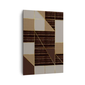 Obraz na plátne - Mozaika hnedej a zlatej - 70x100 cm