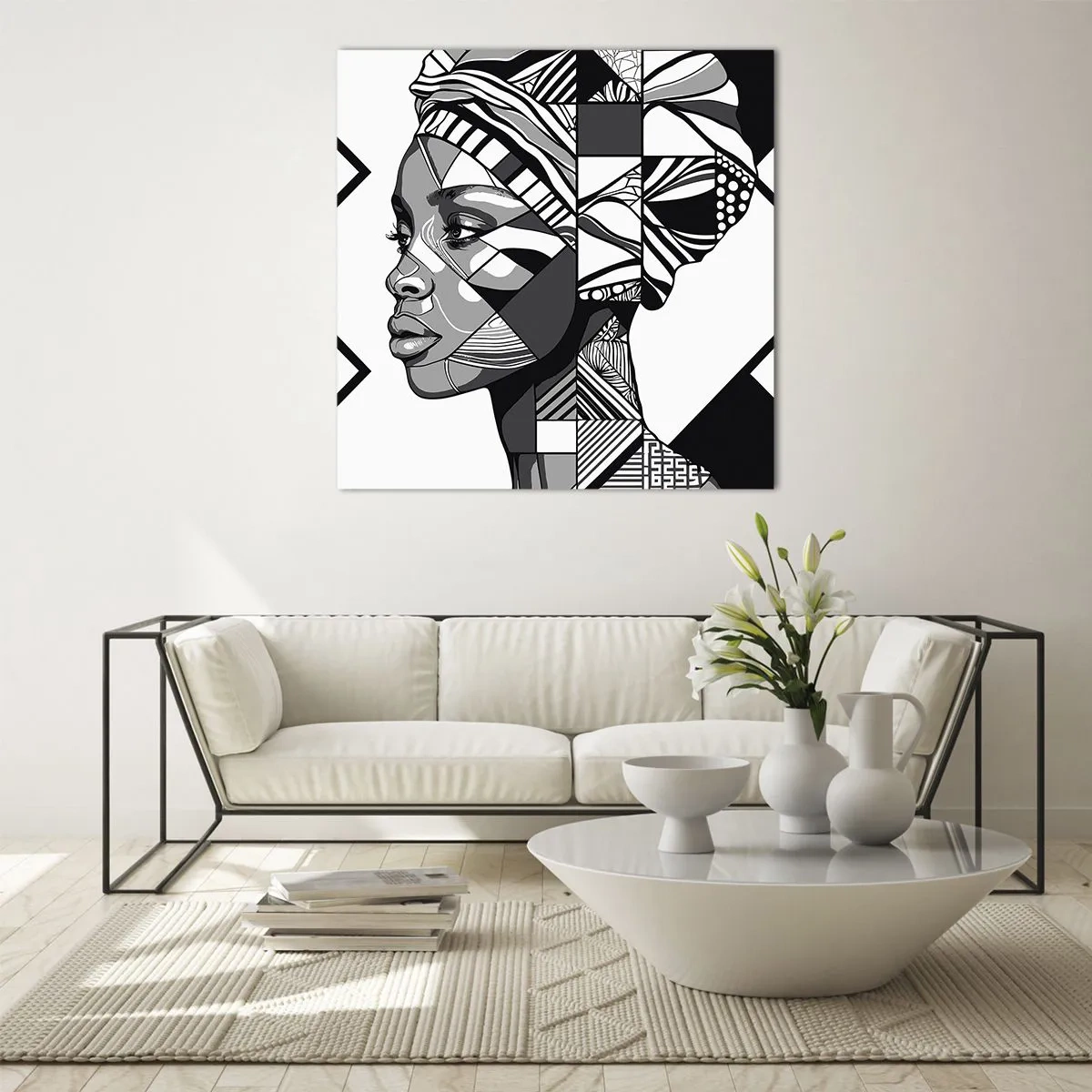 Obraz na skle - Etnický portrét - 50x50 cm