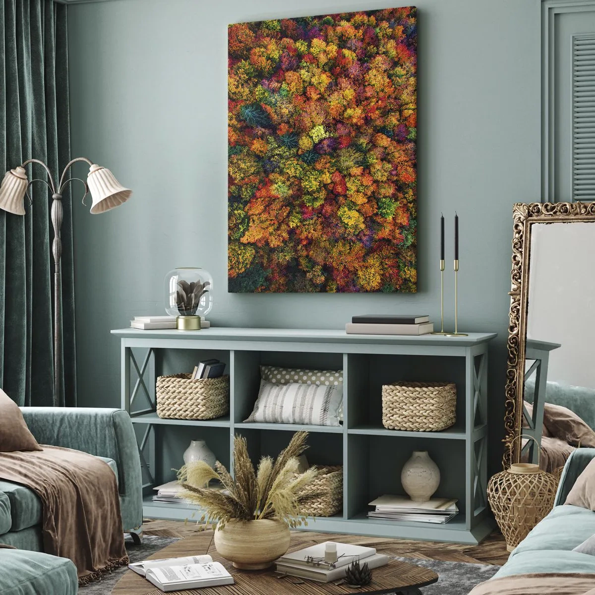 Obraz na plátne - Kytica jesenných stromov - 45x80 cm