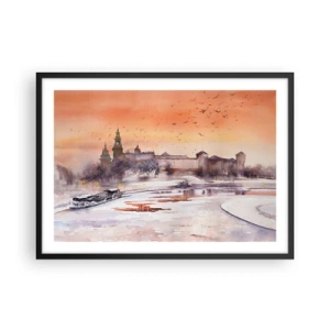 Plagát v čiernom ráme - Kráľovský západ slnka - 70x50 cm
