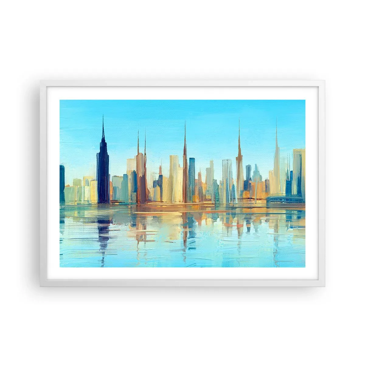 Plagát v bielom ráme - Slnečná metropola - 70x50 cm