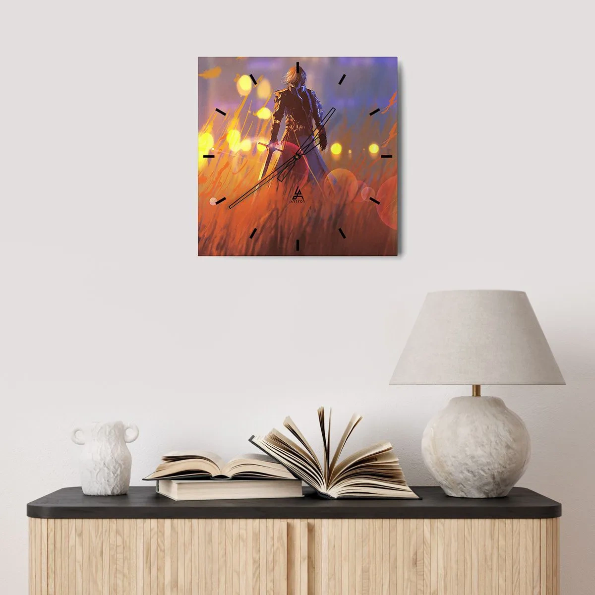 Nástenné hodiny - Bludný rytier - 40x40 cm