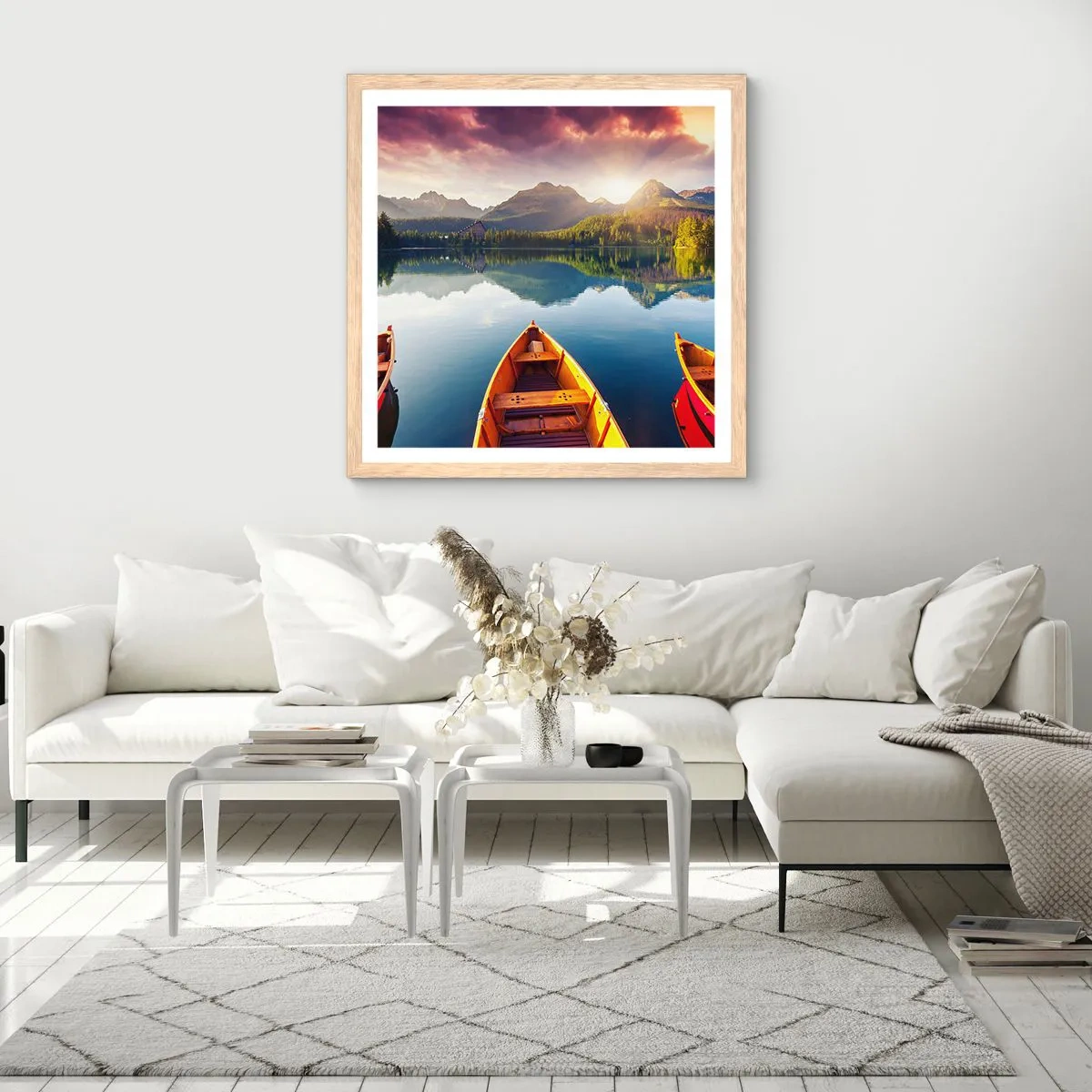 Plagát v ráme zo svetlého duba - Nič proti prírode - 60x60 cm