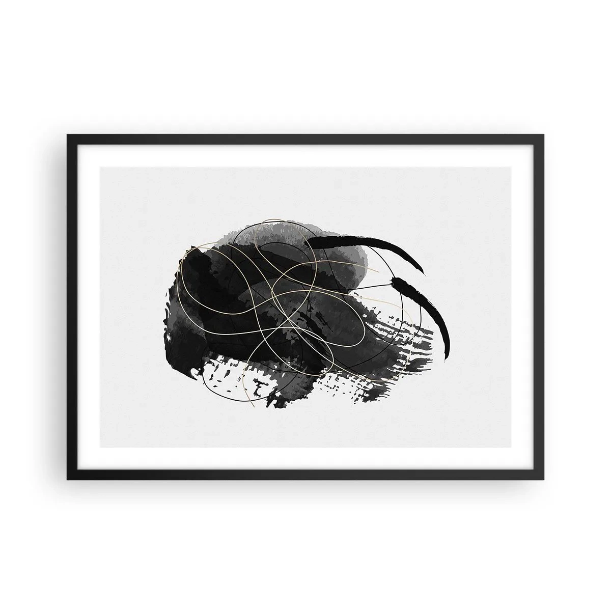 Plagát v čiernom ráme - Upletené z čiernej - 70x50 cm