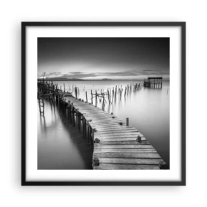 Plagát v čiernom ráme - Pokoj zabudnutého brehu - 50x50 cm